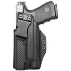 IWB Holster fits: Glock 17 19 19X 26 31 32 33 34 45 47 49 TLR-1 - Left Hand Carbon Fiber Front
