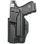 IWB Holster fits: Glock 17 19 19X 26 31 32 33 34 45 47 49 TLR-1 - Left Hand Black Front