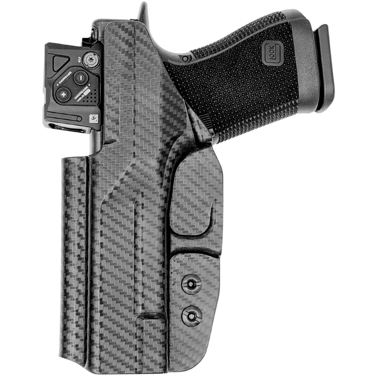 IWB Holster fits: Glock 19 19X 32 45 - Right Hand Carbon Fiber Back