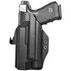 Paddle Holster fits: Glock 17 19 19X 26 31 32 33 34 45 47 49 TLR7A/TLR7X - Right Hand Carbon Fiber Front