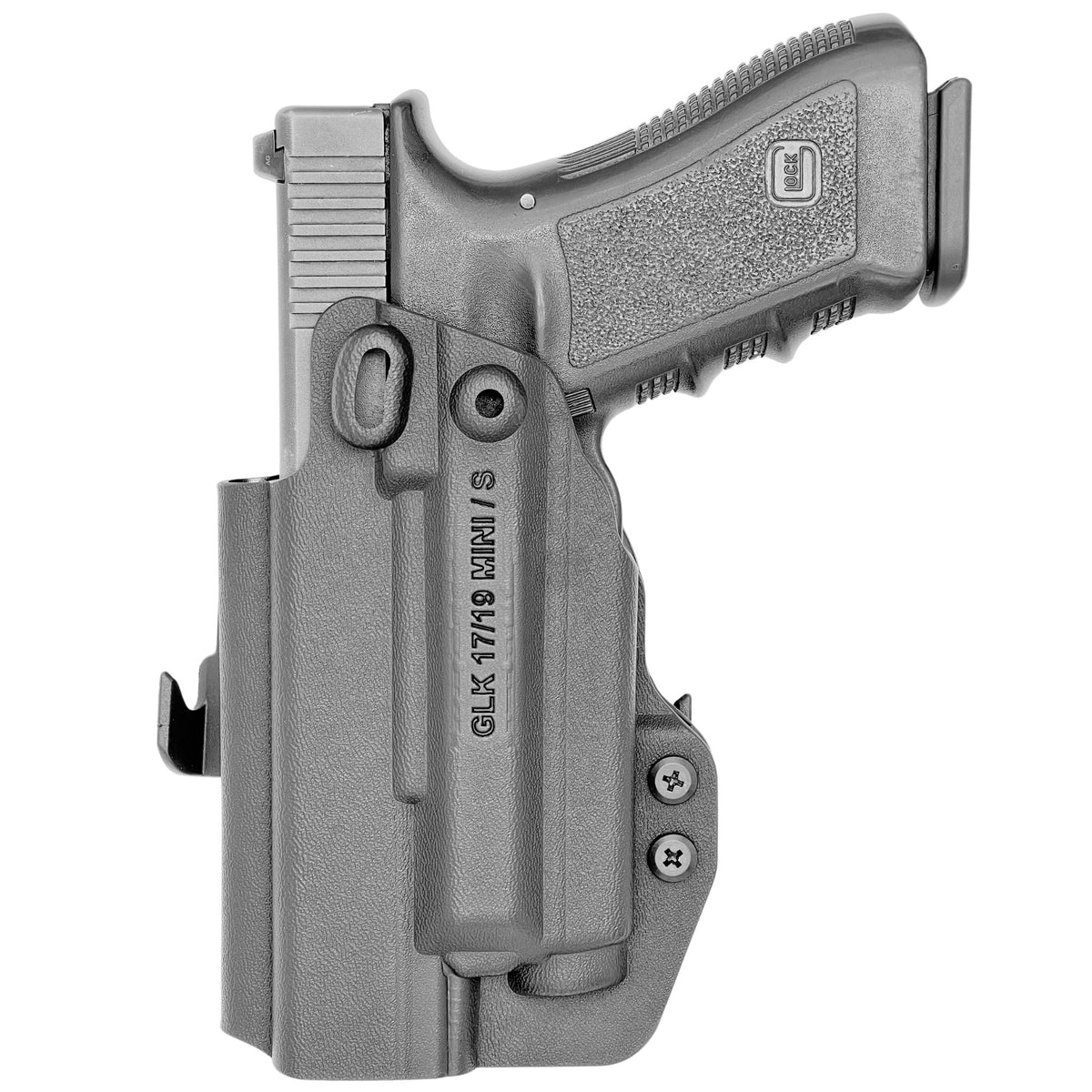 Glock 19 Olight Baldr Paddle Holster - Side View