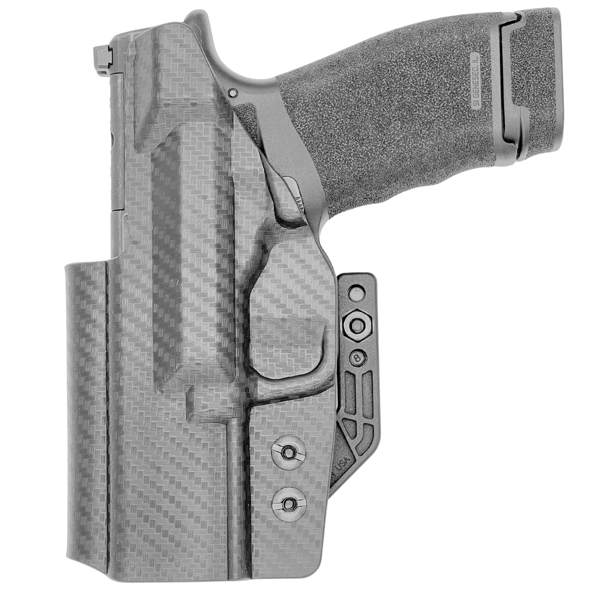 Springfield Hellcat Pro IWB KYDEX Holster - Plus Line - Carbon Fiber Back