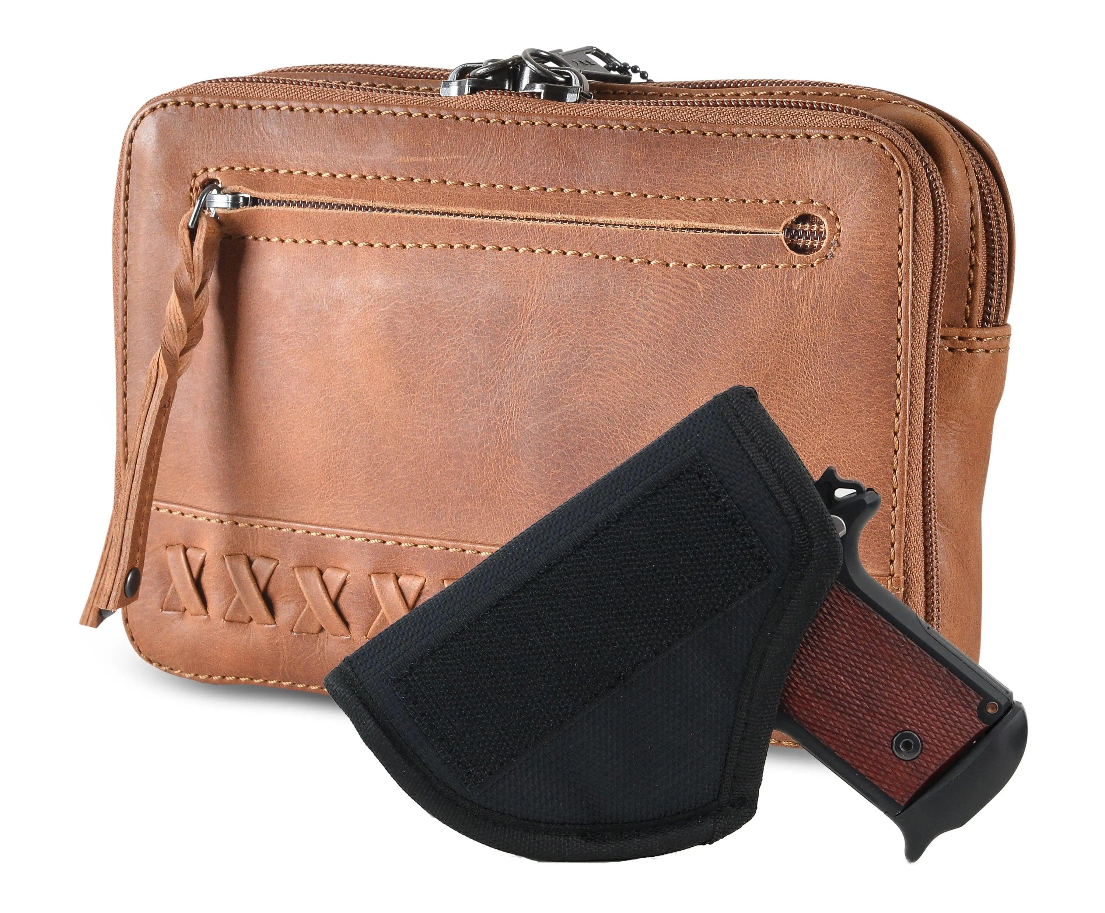 Concealed Carry Kailey Leather Purse Pack by Lady Conceal - Rounded by Concealment Express