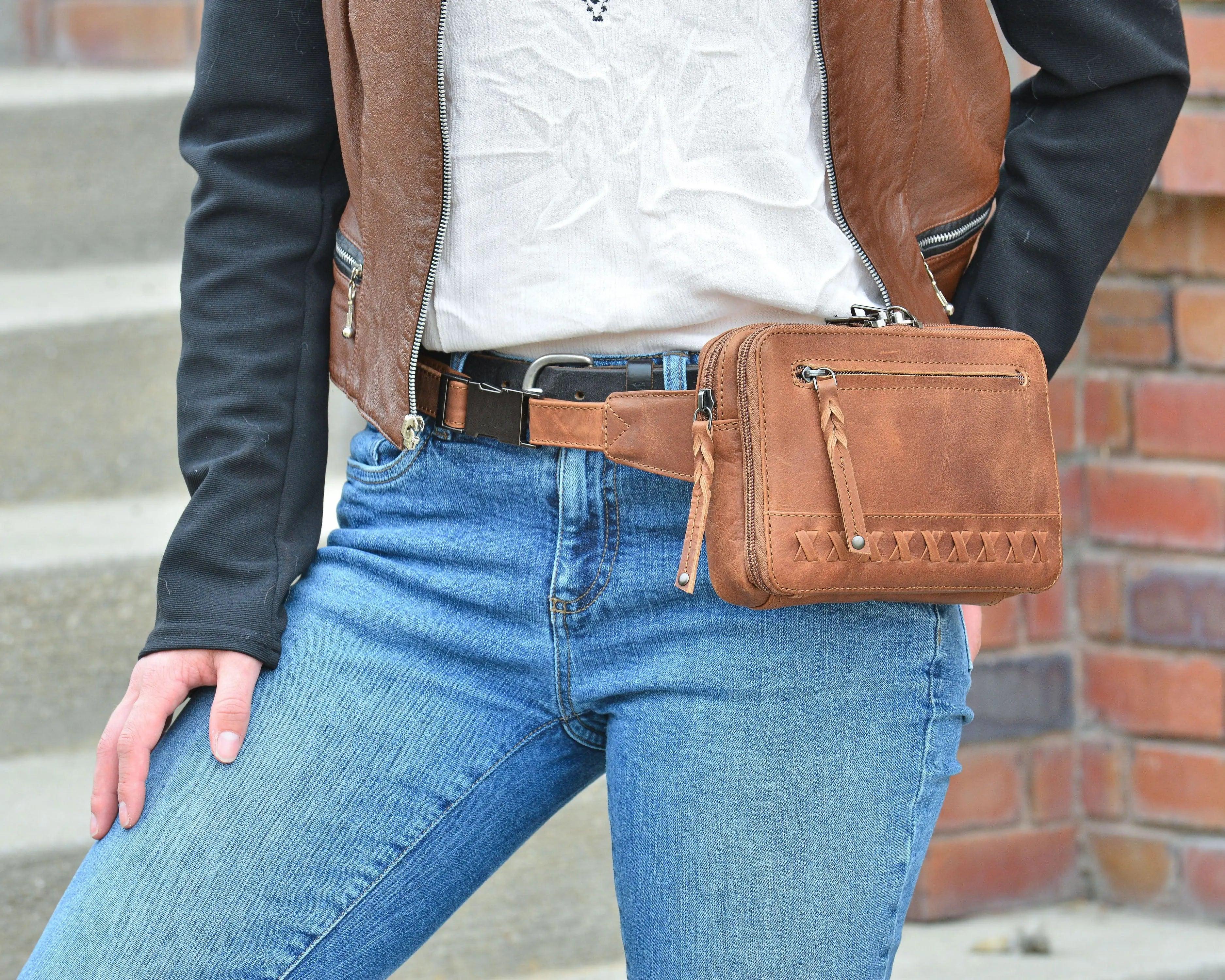 Concealed Carry Kailey Leather Purse Pack by Lady Conceal - Rounded by Concealment Express