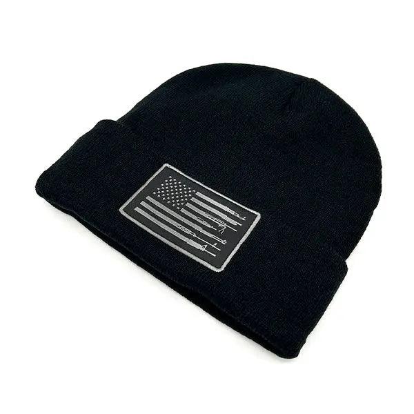 Firearm Flag Beanie Woven Patch Beanie - Rounded by Concealment Express