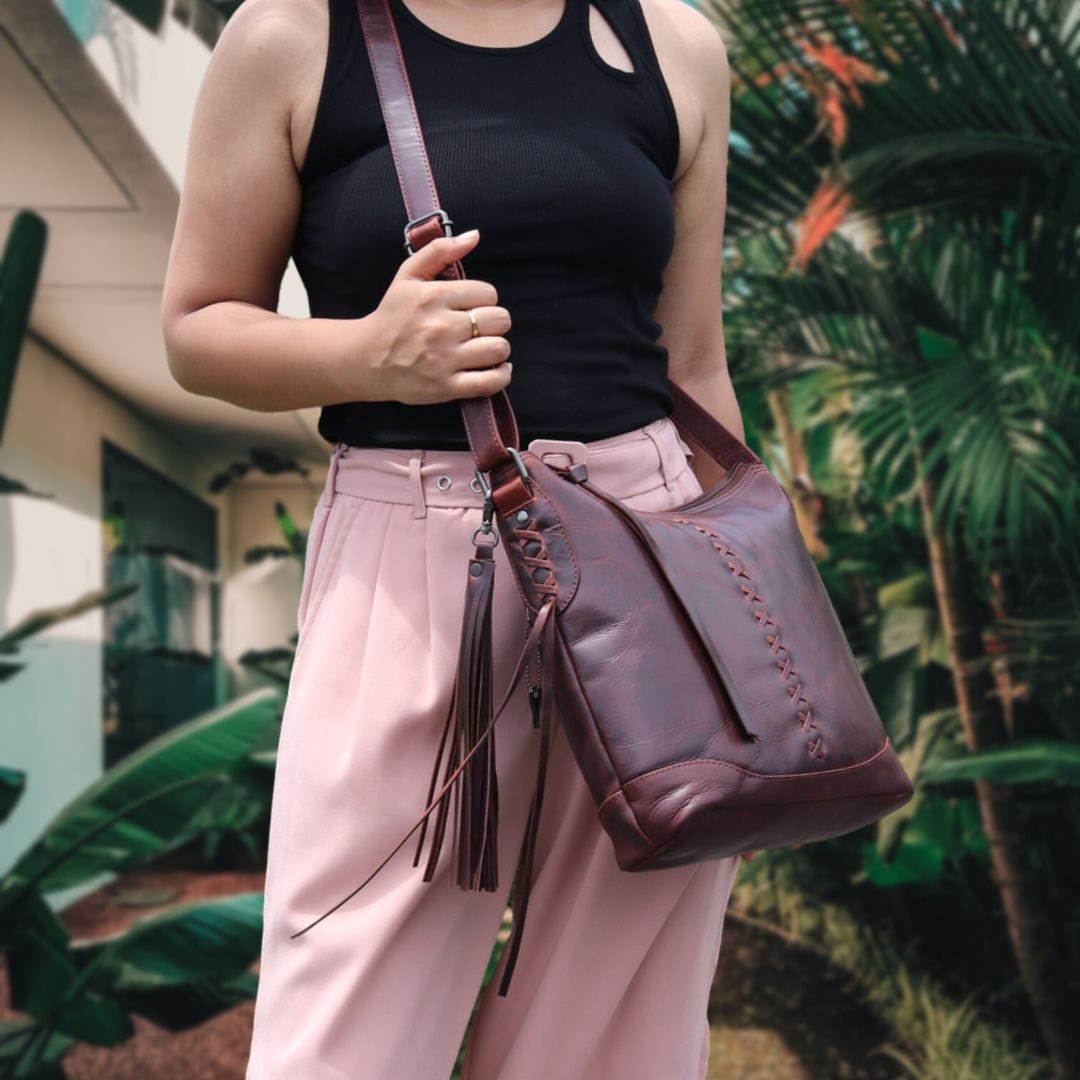 Concealed Carry Purse Blake Leather Crossbody by Lady Conceal - Rounded by Concealment Express