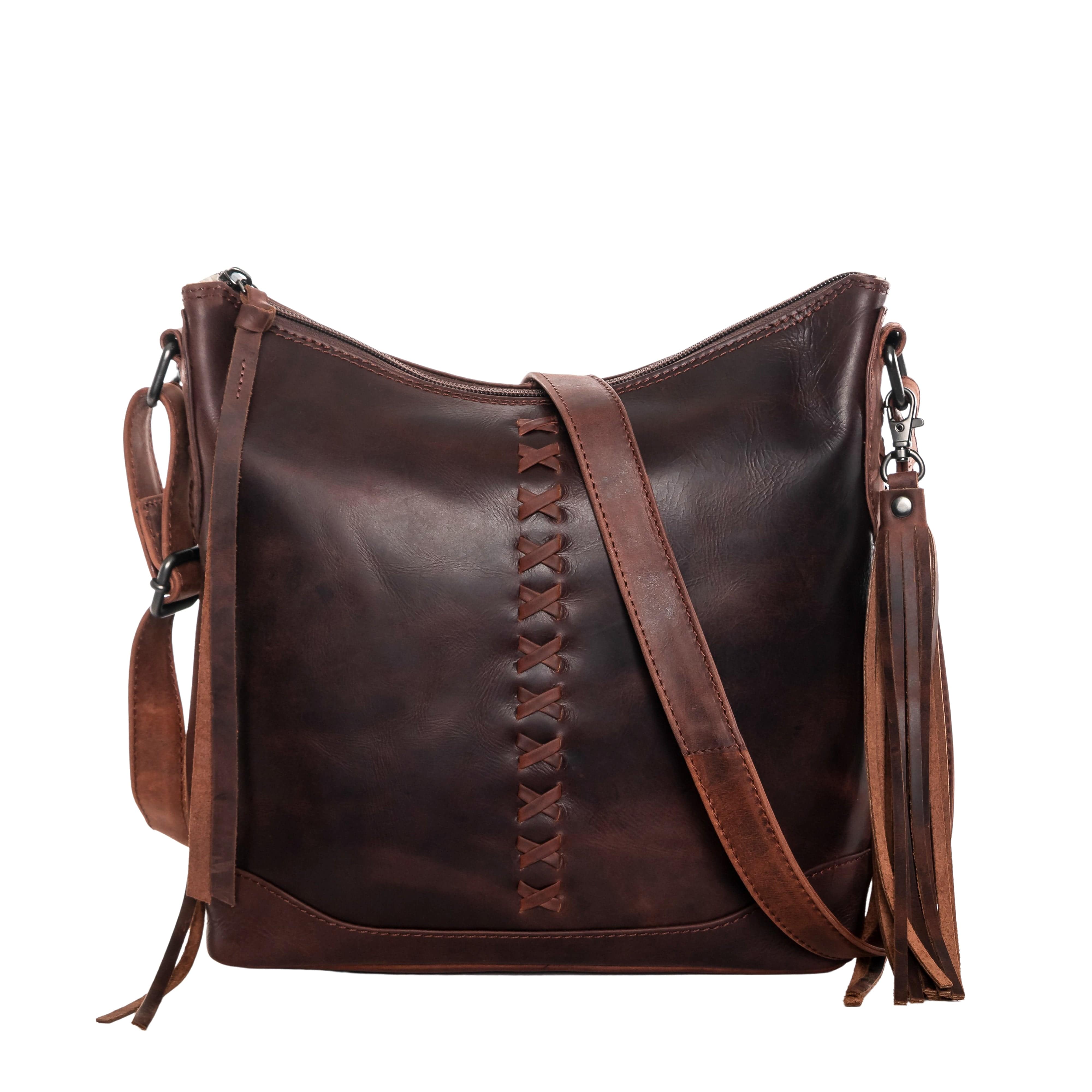 Concealed Carry Purse Blake Leather Crossbody by Lady Conceal - Rounded by Concealment Express