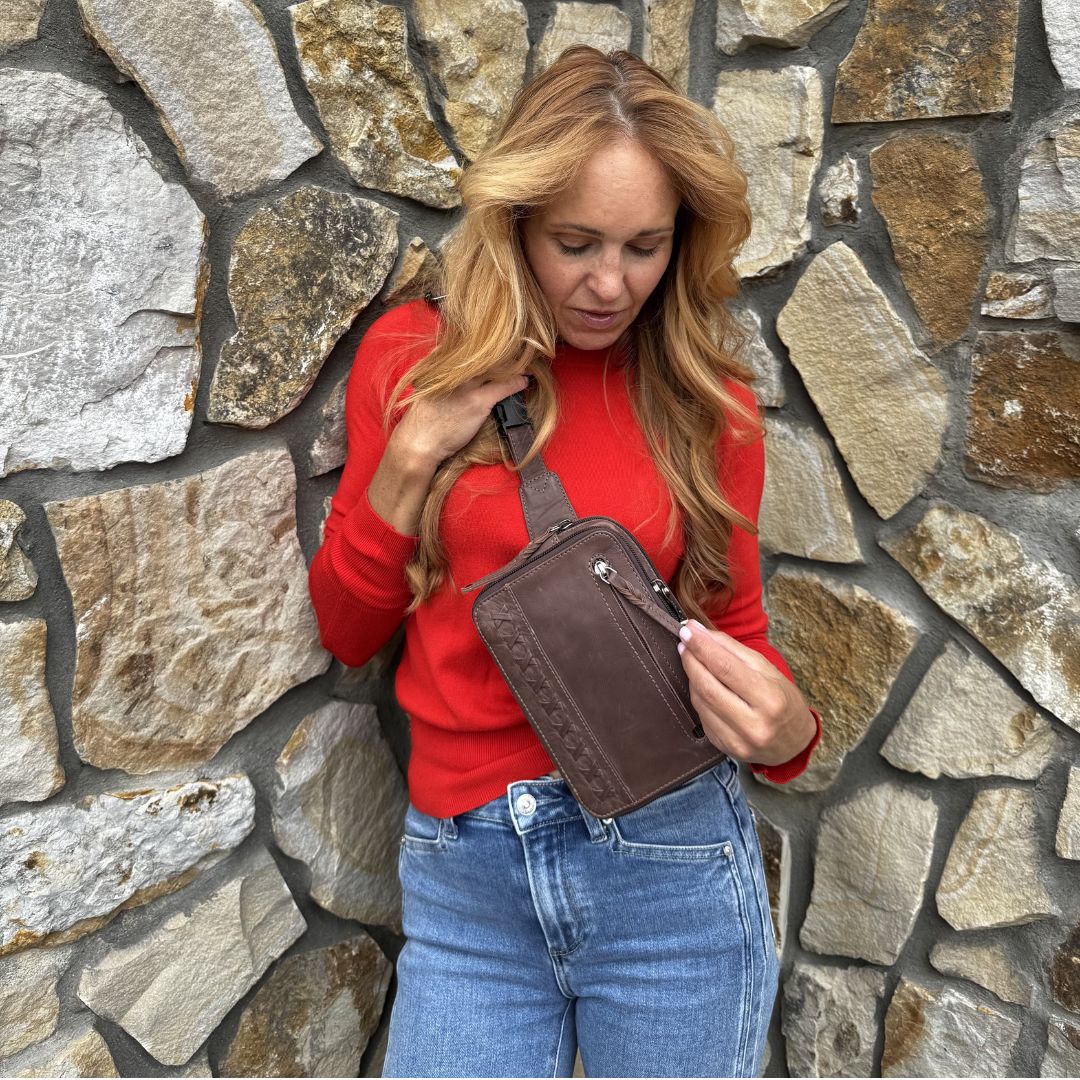 Concealed Carry Kailey Leather Purse Pack by Lady Conceal