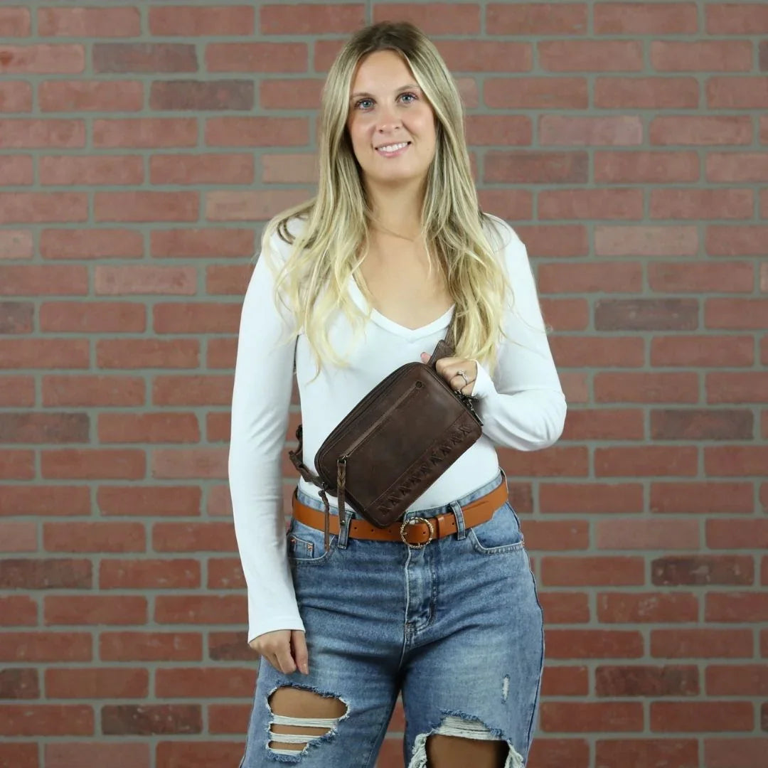 Concealed Carry Kailey Leather Purse Pack by Lady Conceal - Rounded by Concealment Express