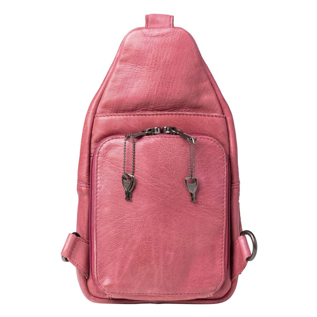 Concealed Carry Unisex Taylor Sling Leather Backpack by Lady Conceal