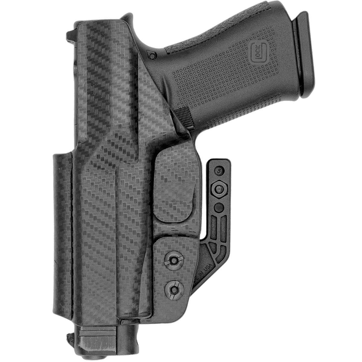 Plus Line IWB KYDEX Holster fits: Glock 43X - Carbon Fiber Back