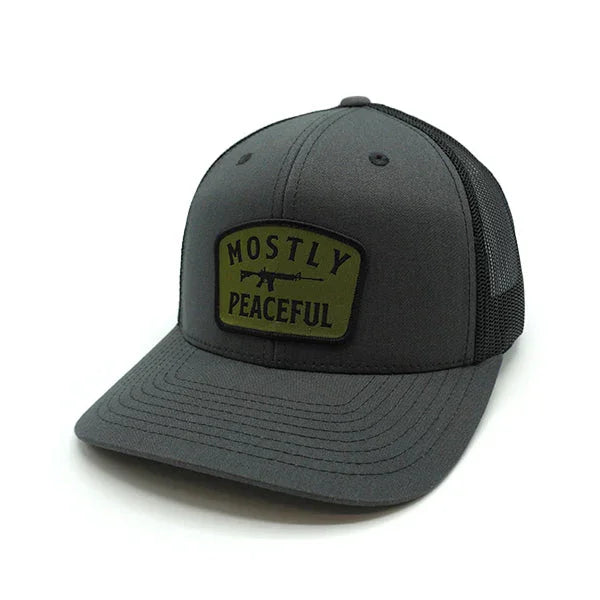 Mostly Peaceful Woven Patch Hat - Rounded by Concealment Express