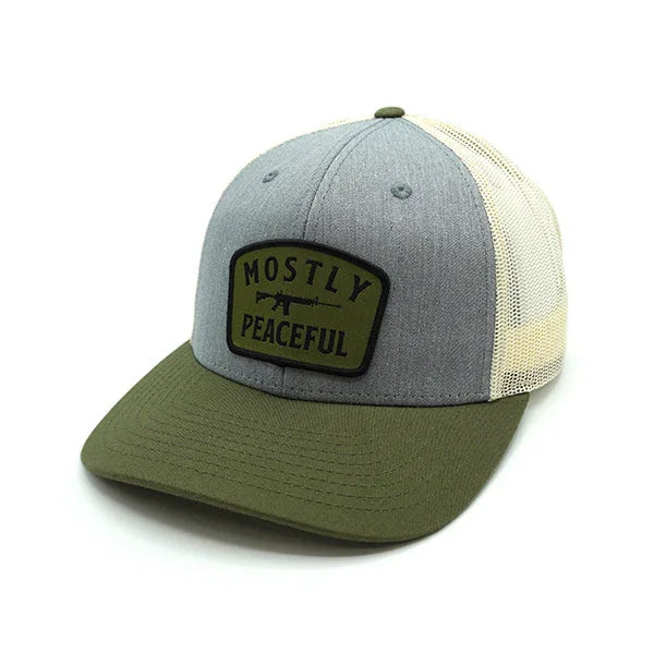 Mostly Peaceful Woven Patch Hat - Rounded by Concealment Express