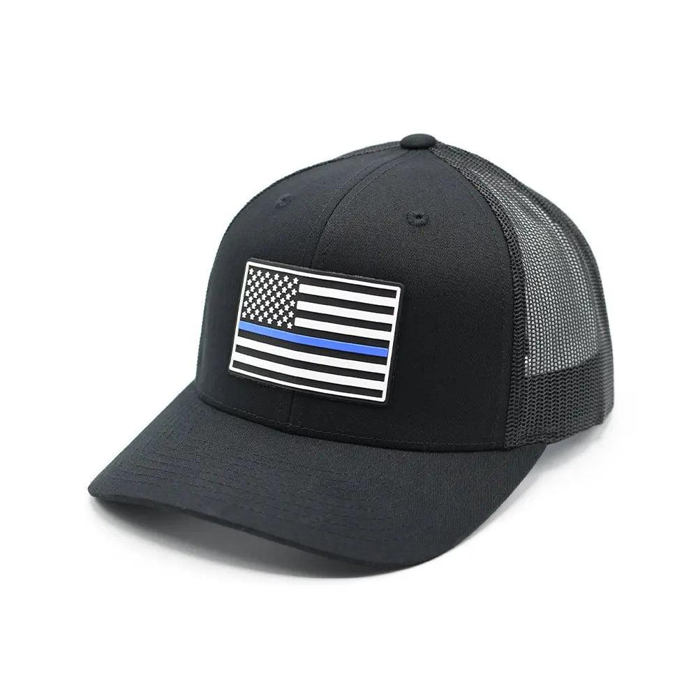 Thin Blue Line Flag PVC Patch Hat - Rounded by Concealment Express