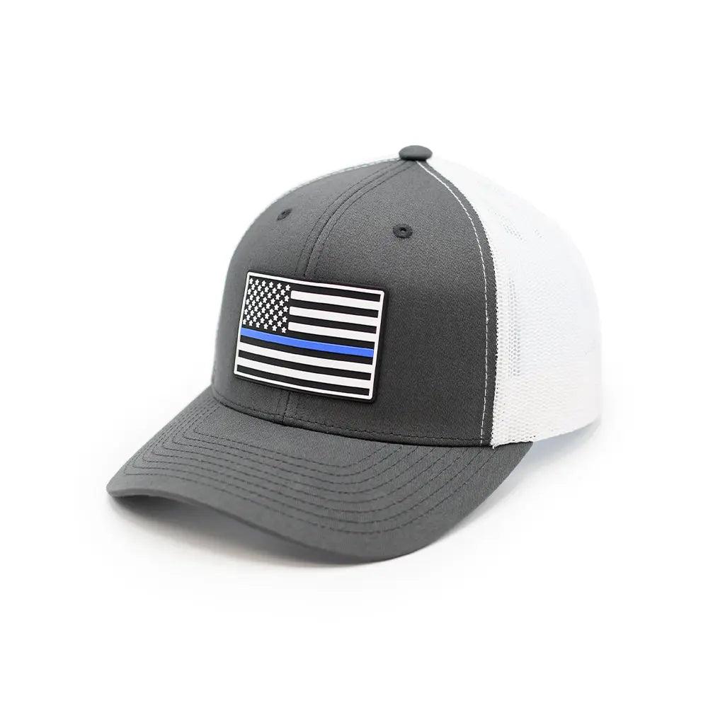 Thin Blue Line Flag PVC Patch Hat - Rounded by Concealment Express