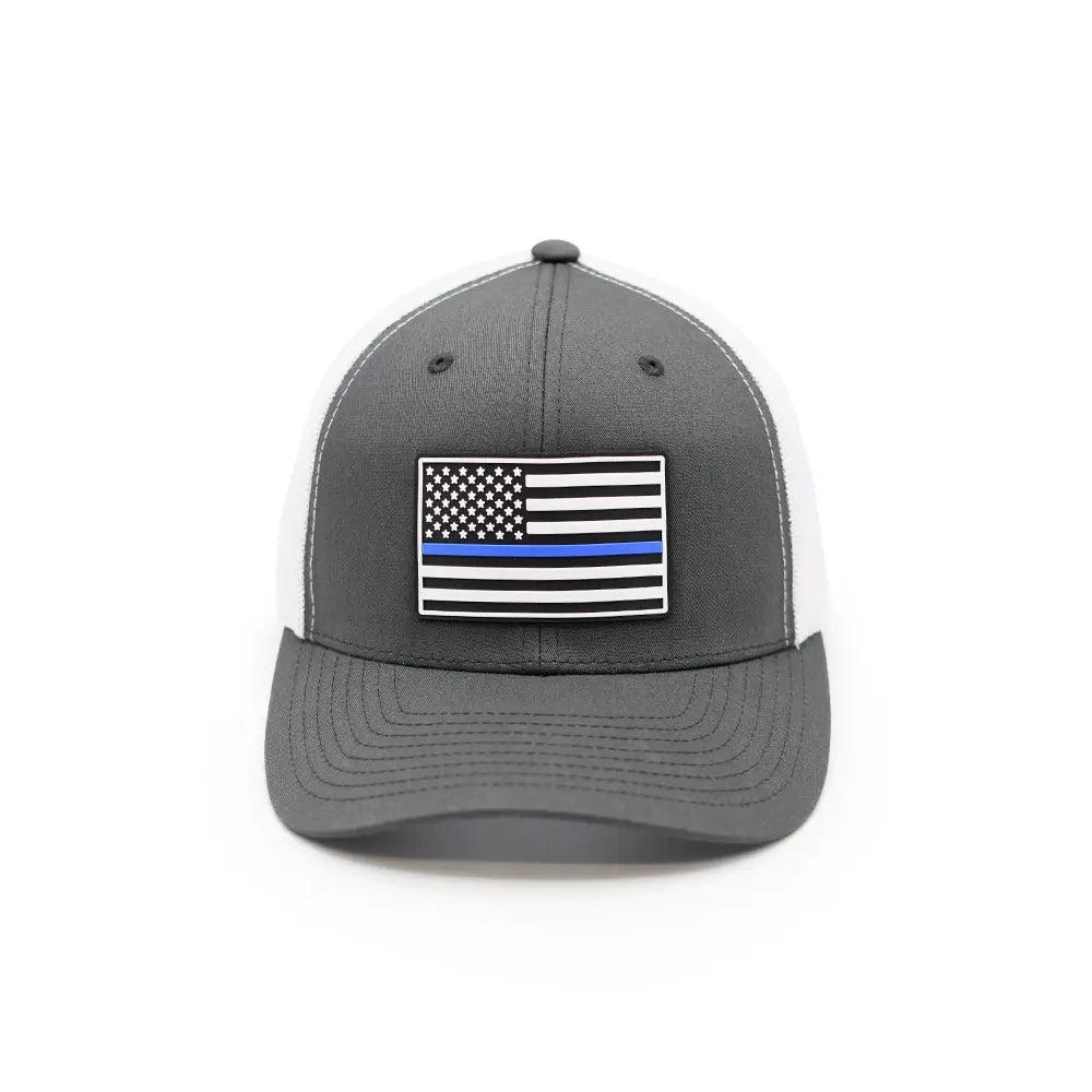 Thin Blue Line Flag PVC Patch Hat - Rounded by Concealment Express