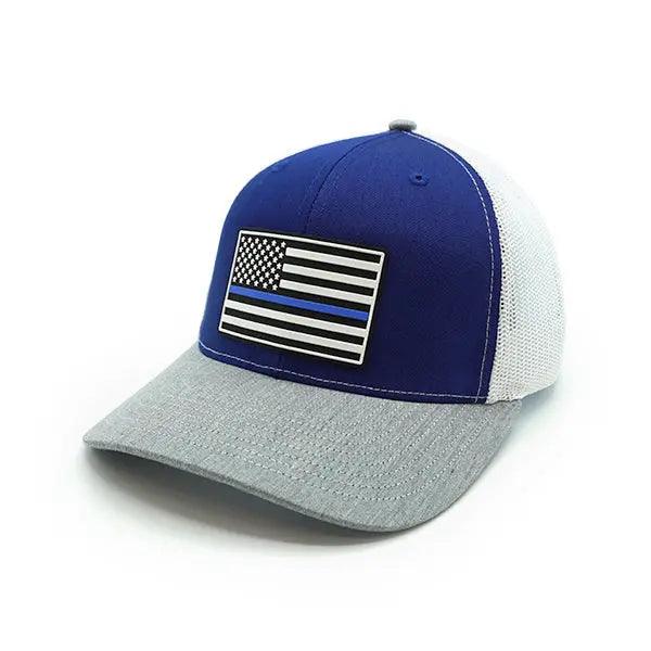 Thin Blue Line Flag PVC Patch Hat - Rounded by Concealment Express