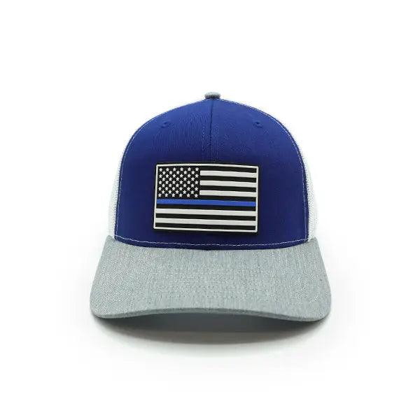 Thin Blue Line Flag PVC Patch Hat - Rounded by Concealment Express