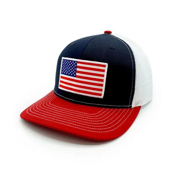 USA Flag Woven Patch Hat - Rounded by Concealment Express
