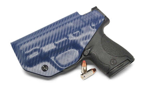 Carbon Fiber POLICE Blue IWB KYDEX Holster - Rounded by Concealment Express