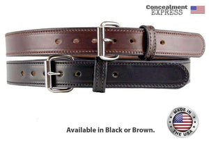 The Ultimate Concealed Carry (CCW) Leather Gun Belt - 1.5 Inch - 14 OZ. - Rounded by Concealment Express