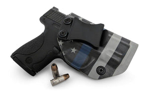 Thin Blue Line American Flag Infused IWB KYDEX Holster - Rounded by Concealment Express