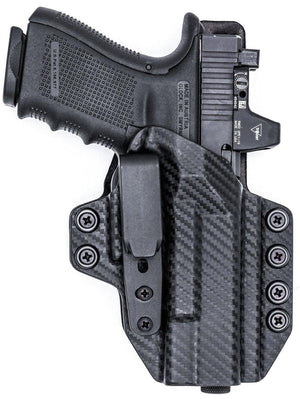 Glock 17/19/19X/26/45 (Gen 1-5) Tuckable IWB KYDEX/Leather Hybrid Holster - Rounded by Concealment Express