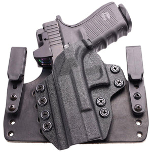 Glock 17/19/19X/26/45 (Gen 1-5) Tuckable IWB KYDEX/Leather Wide Hybrid Holster - Rounded by Concealment Express