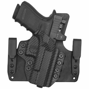 Smith & Wesson M&P SHIELD 9EZ Tuckable IWB KYDEX/Leather Wide Hybrid Holster - Rounded by Concealment Express